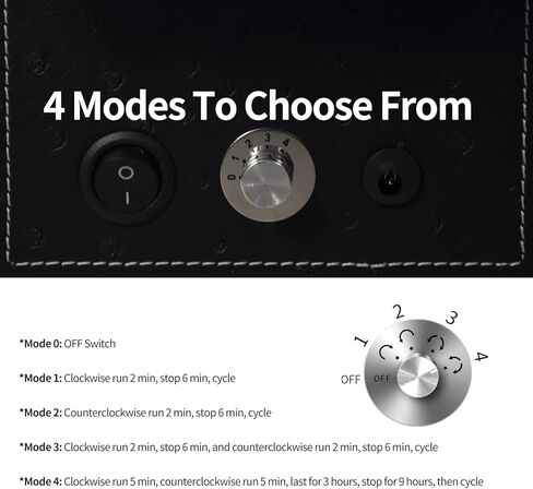 ZOEJOE ملفاف ساعة للساعات الأوتوماتيكية، ملفاف ساعة واحد مع 4 أوضاع، محول تيار متردد، أسود نعام in Kuwait