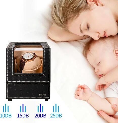 ZOEJOE ملفاف ساعة للساعات الأوتوماتيكية، ملفاف ساعة واحد مع 4 أوضاع، محول تيار متردد، أسود نعام in Kuwait