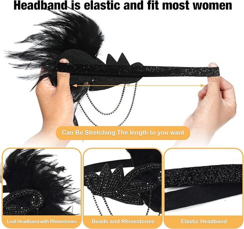 ONUPGO 1920s Flapper Accessories Great Gatsby Costume Accessories Set in Saudi Arabia