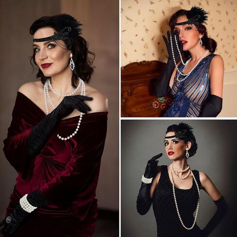 ONUPGO 1920s Flapper Accessories Great Gatsby Costume Accessories Set in Saudi Arabia