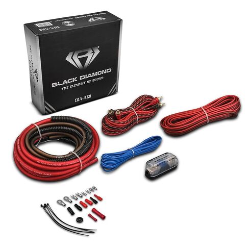 Black Diamond Dia-AK4 Amplifier Wiring Kit 4-GA (Up to 1680W), Amp Wire Kit, Super Flex, Complete 4 Gauge CCA Amp Wiring Kit for Car Audio Installation in Saudi Arabia