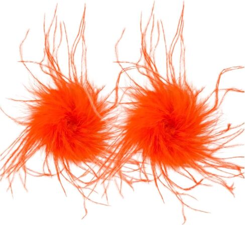 LVCOMEFF 2 Pack Ostrich Feather Brooch Pins Corsage Vintage Mini Size Cocktail Party Retro Hair Hat Accessories Cloth Decorations in Saudi Arabia