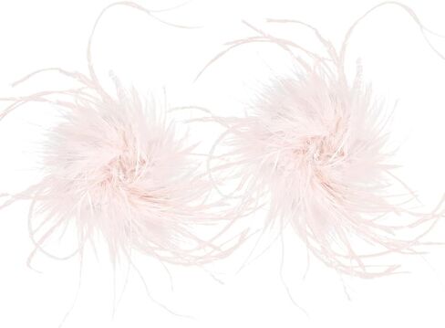 LVCOMEFF 2 Pack Ostrich Feather Brooch Pins Corsage Vintage Mini Size Cocktail Party Retro Hair Hat Accessories Cloth Decorations in Saudi Arabia