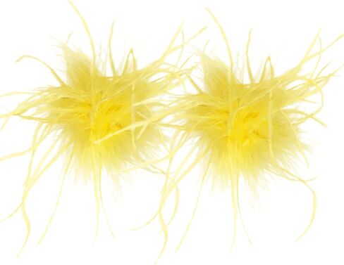 LVCOMEFF 2 Pack Ostrich Feather Brooch Pins Corsage Vintage Mini Size Cocktail Party Retro Hair Hat Accessories Cloth Decorations in Saudi Arabia