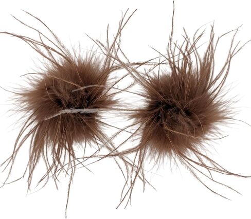 LVCOMEFF 2 Pack Ostrich Feather Brooch Pins Corsage Vintage Mini Size Cocktail Party Retro Hair Hat Accessories Cloth Decorations in Saudi Arabia