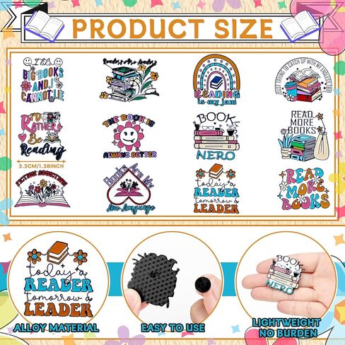 Suncalla Valentine Book Lover Gift Bookish Enamel Pins Bulk Boho Club Gift for Party Favors Member Readers Students in Saudi Arabia