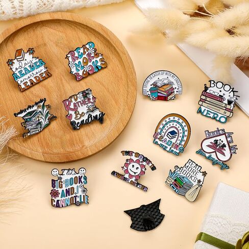 Suncalla Valentine Book Lover Gift Bookish Enamel Pins Bulk Boho Club Gift for Party Favors Member Readers Students in Saudi Arabia