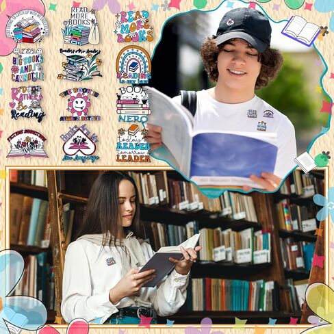 Suncalla Valentine Book Lover Gift Bookish Enamel Pins Bulk Boho Club Gift for Party Favors Member Readers Students in Saudi Arabia