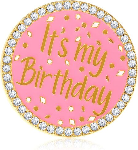 Birthday Buttons for Women, 1.57 inch Its My Birthday Pin for Women Girls Party (Pink) in Saudi Arabia