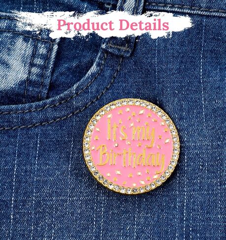Birthday Buttons for Women, 1.57 inch Its My Birthday Pin for Women Girls Party (Pink) in Saudi Arabia