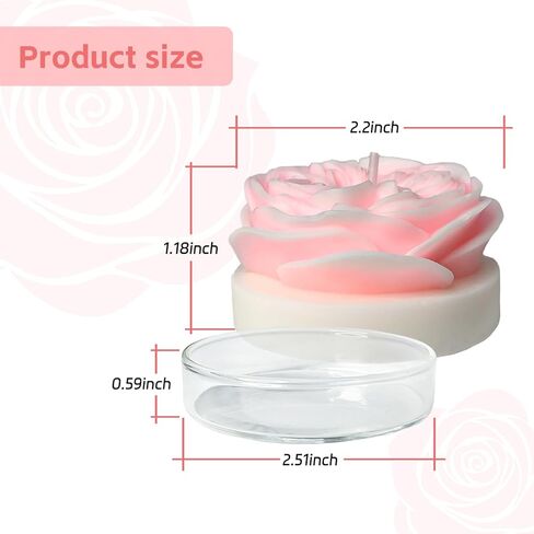 Flower Shaped Candles Gift for Women, 4 Rose Candles in Glass Tray, 8-Hour Burn Time, Include Pink, Purple,Orange,Green Rose Candle in Single Gifted Box by Kissingfish in Saudi Arabia