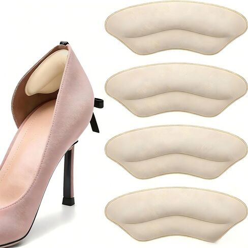 Heel Grips for Women and Men, 2 Pairs Shoe Heel Liners Cushions Inserts Pads for Loose-Fitting Shoes, Contoured Design Anti-Rub Heel Protectors (Beige) in Saudi Arabia