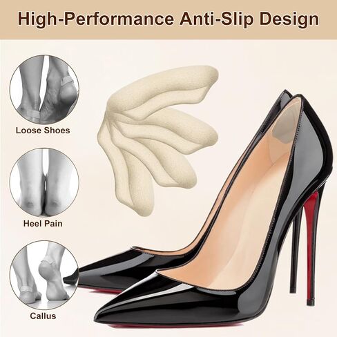 Heel Grips for Women and Men, 2 Pairs Shoe Heel Liners Cushions Inserts Pads for Loose-Fitting Shoes, Contoured Design Anti-Rub Heel Protectors (Beige) in Saudi Arabia