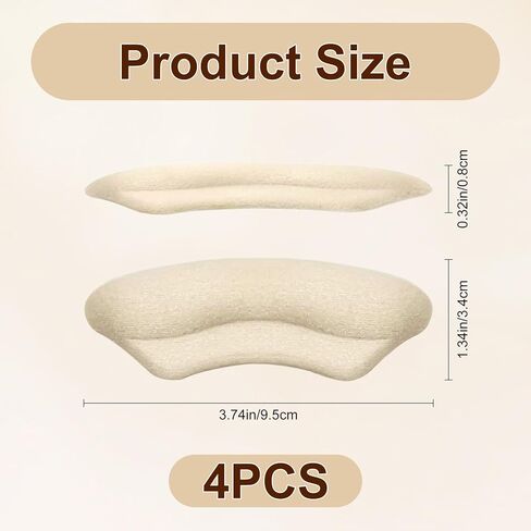 Heel Grips for Women and Men, 2 Pairs Shoe Heel Liners Cushions Inserts Pads for Loose-Fitting Shoes, Contoured Design Anti-Rub Heel Protectors (Beige) in Saudi Arabia