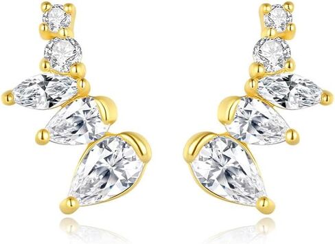 14K Gold Pear Cut D Color VVS1 Moissanite Stud Earrings for Women, Sophisticated Gift for Her in Saudi Arabia