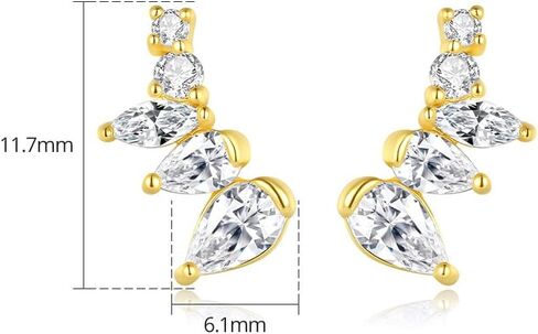 14K Gold Pear Cut D Color VVS1 Moissanite Stud Earrings for Women, Sophisticated Gift for Her in Saudi Arabia