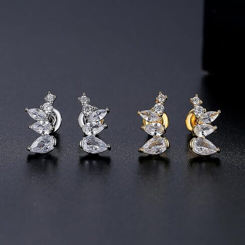 14K Gold Pear Cut D Color VVS1 Moissanite Stud Earrings for Women, Sophisticated Gift for Her in Saudi Arabia