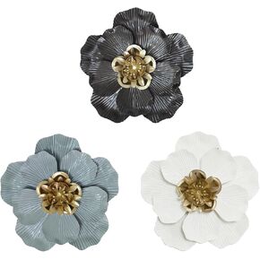 FTIJKLYE 10 Inch Metal Flower Wall Art,Floral wall decor Multiple Layer Decor for Indoor Outdoor Home Bedroom Living Room Office Garden in Saudi Arabia