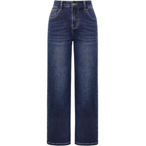 Belle Poque Women Wide Leg Jeans Mid Rise Straight Leg Ankle Jeans with Pockets in Saudi Arabia