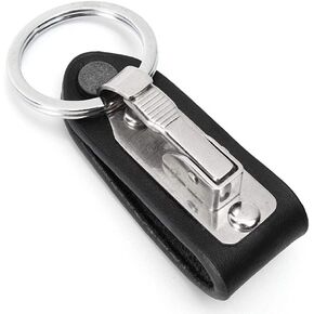 TopHomer Push Zinc Alloy Keychain Detachable Belt Leather Loop Key Holder for Men Birthday Gift Easy to Use in Kuwait