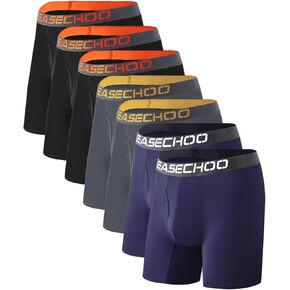 Men's Underwear,Rayon Made from Bamboo Men Boxer Briefs,Ultra Soft,Breathable,No Riding Up Leg,7 Pack in Saudi Arabia