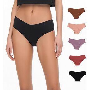 WHITECONCH Women's Seamless Underwear 5-Pack - No Show Hipster Briefs, Cooling Breathable Panties for Everyday Comfort in Saudi Arabia