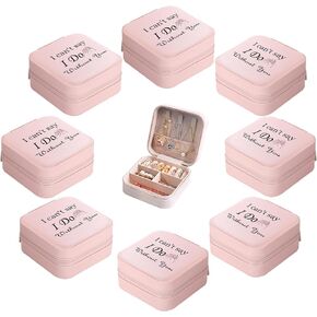 Dreamrflove 8 Pcs Bridesmaid Proposal Jewelry Box Gifts，Womentravel Jewelry Case Portable ， 'I Can'T Say I Do Without You' Bridesmaids Wedding Gifts ，Portable Small Travel Jewelry Organi in Kuwait