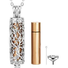 Zerlar Cremation Jewelry for Ashes Tree of Life Urn Necklace Cylinder Vial Urn Pendent Waterproof for Men Women Keepsake Ashes Necklace Pendent Loved One Memorial in Saudi Arabia