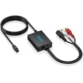 192kHz DAC Digital to Analog Audio Converter with Digital Audio Optical Cable,SPDIF Toslink Optical to RCA Converter for HDTV, DVD, Blu-Ray Players and Game Consoles in Kuwait