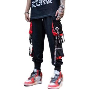 Harajuku Gothic Fashion Patchwork Black Jeans Punk Grunge Aesthetic Women Autumn Electro Pants Emo Printed Streetwear in Saudi Arabia