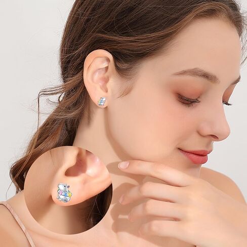 HOOHWE Animal Earrings 925 Sterling Silver Capybaral Cow Bunny Stud Earring for Women Capybara Jewelry Animal Earrings Jewelry in Saudi Arabia