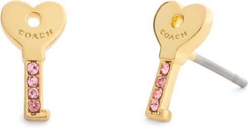 COACH Jewelry Women's Charming Charms Signature Heart Key Stud Earrings in Saudi Arabia