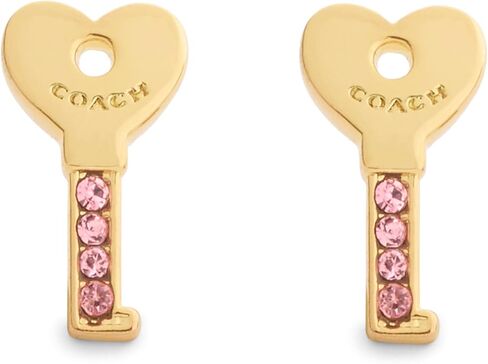 COACH Jewelry Women's Charming Charms Signature Heart Key Stud Earrings in Saudi Arabia