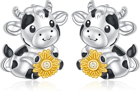 HOOHWE Animal Earrings 925 Sterling Silver Capybaral Cow Bunny Stud Earring for Women Capybara Jewelry Animal Earrings Jewelry in Saudi Arabia