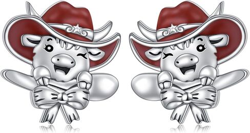 HOOHWE Animal Earrings 925 Sterling Silver Capybaral Cow Bunny Stud Earring for Women Capybara Jewelry Animal Earrings Jewelry in Saudi Arabia