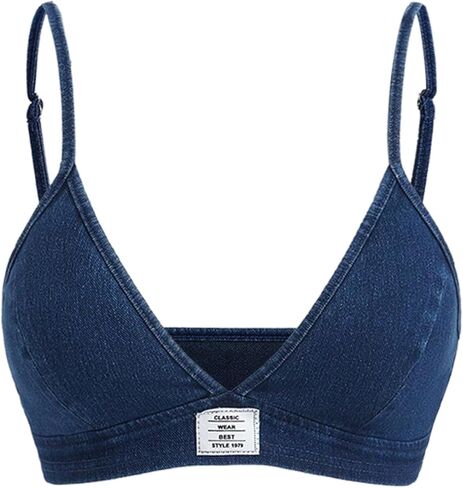 قطع علوية نسائية من قماش الدنيم من MakeMeChic بدون أكمام وحمالات رفيعة للخريف Y2K Jean Cami in Saudi Arabia
