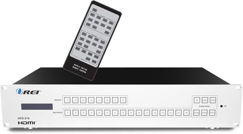 OREI 8x8 HDMI 4K Matrix Switch/Splitter, (8-Input, 8-Output) with Remote Control Supports UltraHD 4K@30Hz 4:2:0, WebGui, RS-232, HDMI 1.4, HDCP 2.2, 3D, 1080p, 18 GBPS - EDID (HDS-808) in Saudi Arabia