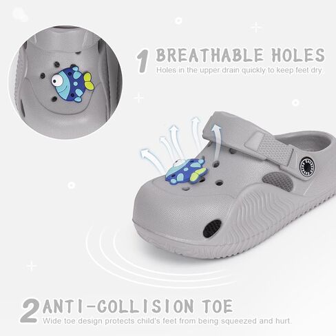 Casazoe Toddler Boys Girls Cute Garden Clogs Kids Slip On Water Shoes EVA Lightweight Summer Slipper Slides Baby Comfort Sandals Children Outdoor Shower Beach Pool Play Shoes in Saudi Arabia