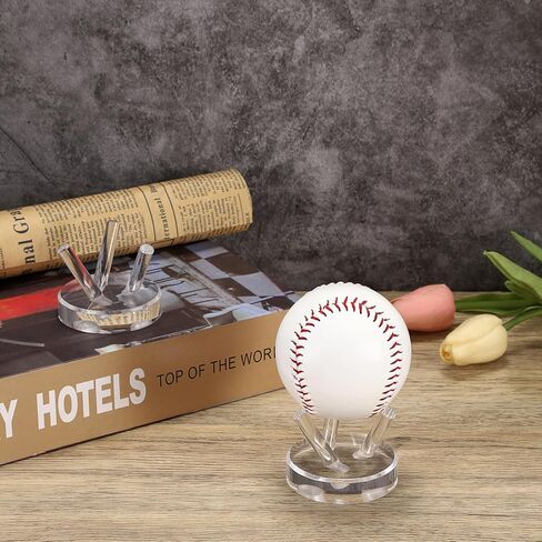 حامل عرض أكريليك من GUSHBIN، حامل عرض الكرة اللينة، حامل كرة البيسبول، تنس الجولف، كرة كريستالية شفافة، حامل عرض الصخور مع قاعدة مستديرة، متوسط in Kuwait