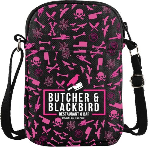 TOBGBE Butcher Inspired Crossbody Bag Dark Romantic Comedy For Book Lovers Blackbird Bookish Butcher Bird Merch in Saudi Arabia