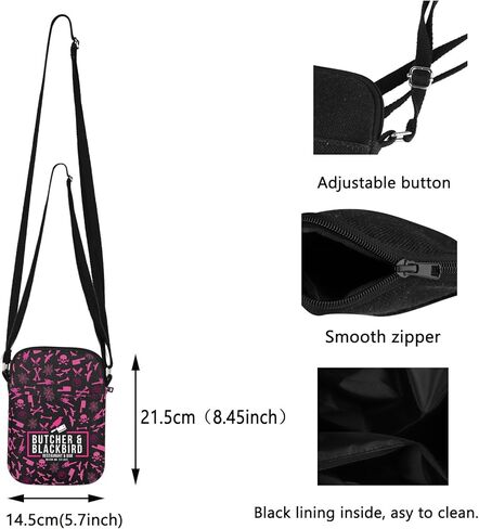 TOBGBE Butcher Inspired Crossbody Bag Dark Romantic Comedy For Book Lovers Blackbird Bookish Butcher Bird Merch in Saudi Arabia