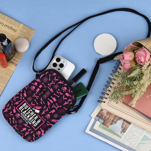 TOBGBE Butcher Inspired Crossbody Bag Dark Romantic Comedy For Book Lovers Blackbird Bookish Butcher Bird Merch in Saudi Arabia