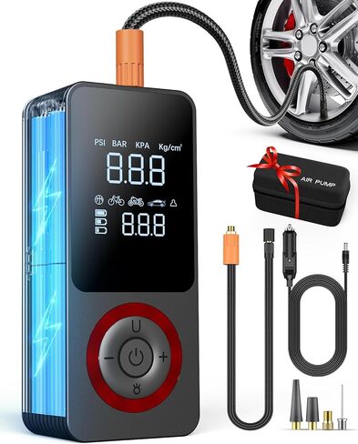 Cordless Tire Inflator with Rechargeable Battery, Smart Air Pump for Car in Saudi Arabia