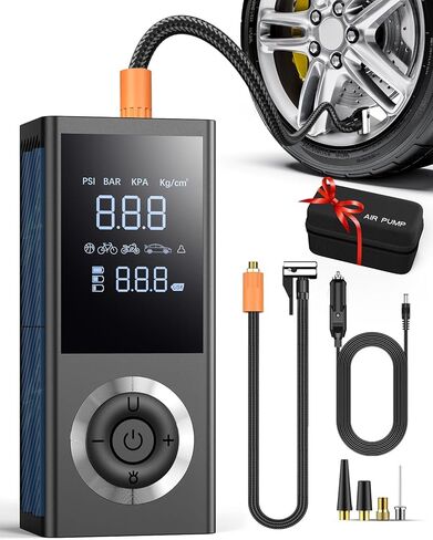 Cordless Tire Inflator with Rechargeable Battery, Smart Air Pump for Car in Kuwait