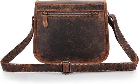 LEARICHI Small Crossbody Genuine Leather Shoulder Bags for Women, Premium Hunter Leather Cross Body Saddle Bag Vintage Style Distressed Brown Handbags Cross Over Travel Purse in Saudi Arabia