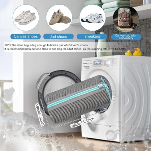 Shoe Washing Machine Bag, Shoe Laundry Bag with Zipper Closure, Protect Sneakers Shoes During Washing Machine Cleaning, Suitable for Travel Storage and Home Use in Saudi Arabia