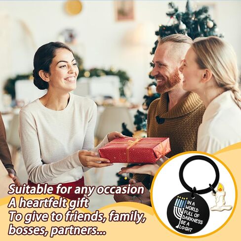 isiyu Hanukkah Keychain Gifts for Men Women - Hanukkah for Home,Stocking Stuffers Spiritual Gifts for Mom Sister Friends Christmas Gift（IN A WORLD FULL OF DARKNESS BE A LGHT） in Saudi Arabia
