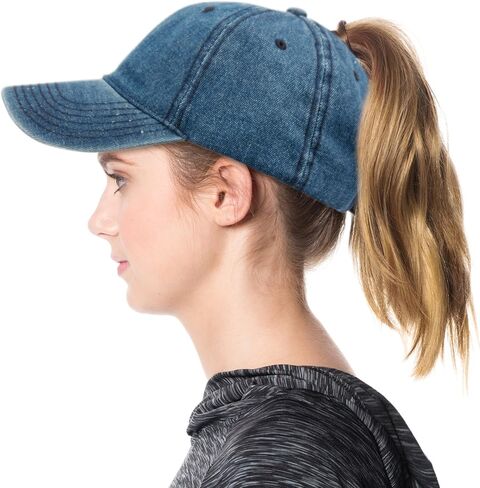 أنجيلا وويليام ذيل حصان فوضوي الكعك Ponycaps عادي البيسبول قناع قبعة أبي قبعة in Kuwait