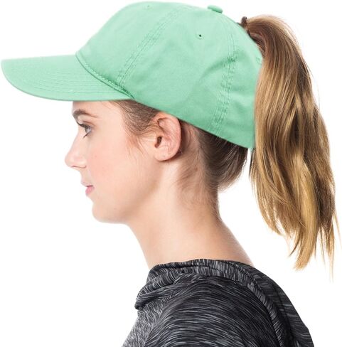 أنجيلا وويليام ذيل حصان فوضوي الكعك Ponycaps عادي البيسبول قناع قبعة أبي قبعة in Kuwait