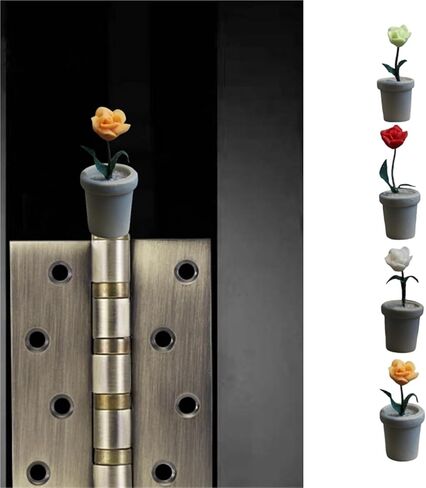 Generic Mini Rose (4PCS) مفصلات زخرفية مفصلات مغناطيسية - نمط زخرفي معاصر - مادة الراتنج - اللون الوردي - لمسة نهائية غير مكتملة in Kuwait